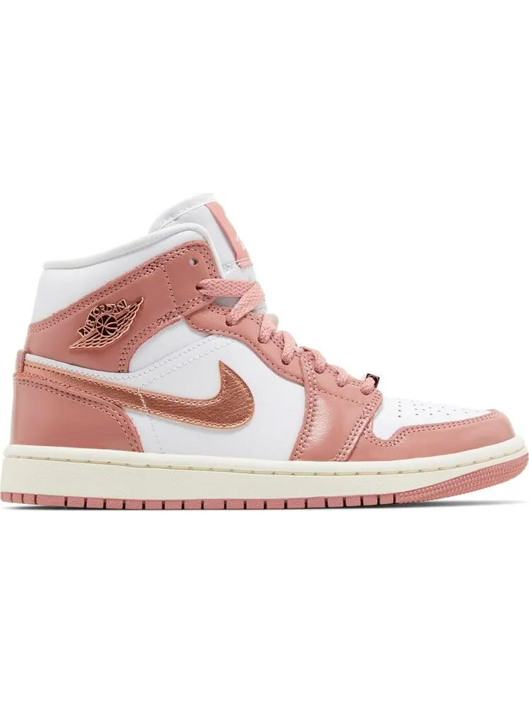 Кроссовки Wmns Air Jordan 1 Mid SE 'Red Stardust' — изображение 1 из 4, розовый