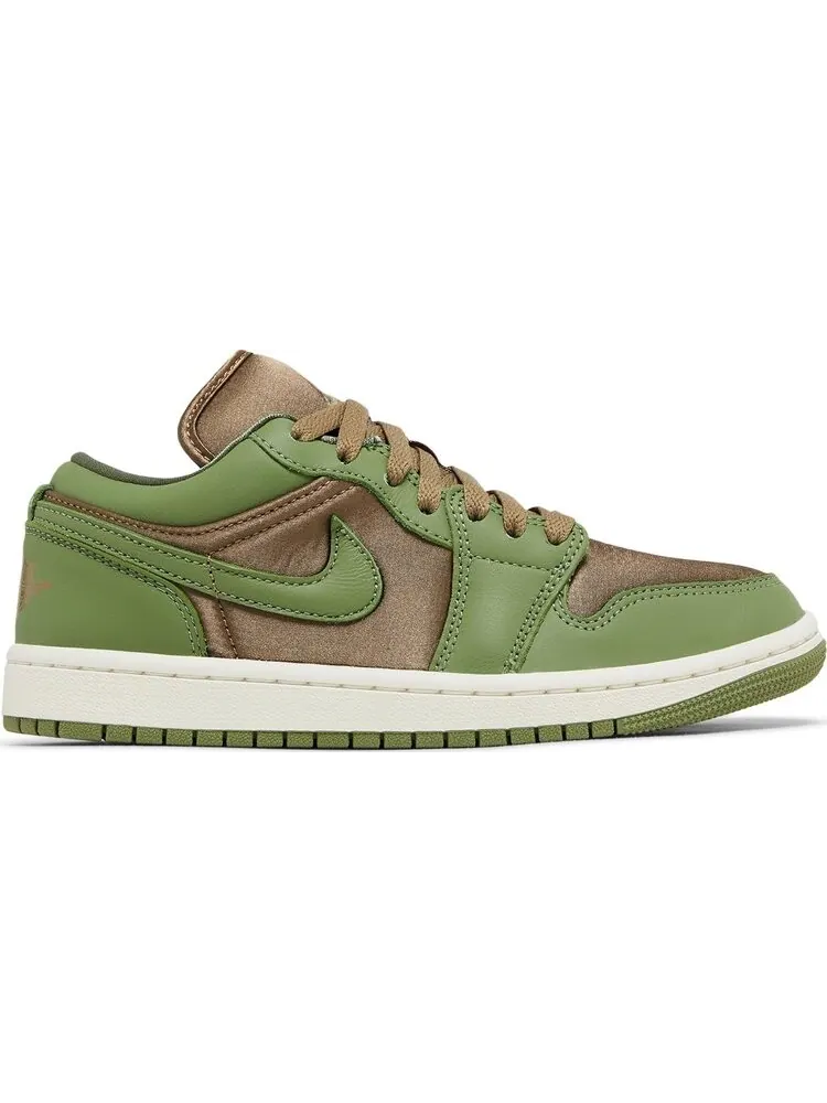 Кроссовки Wmns Air Jordan 1 Low SE 'Olive Brown Kelp' — изображение 1 из 4, зеленый