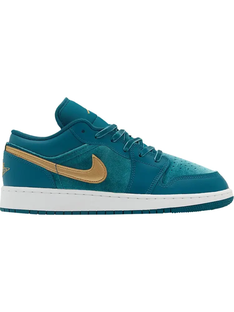 Кроссовки Air Jordan 1 Low SE Velvet GS 'Geode Teal Velvet' — изображение 1 из 1, бирюзовый