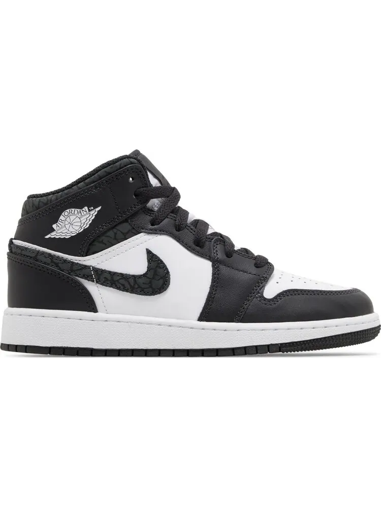 Кроссовки Air Jordan 1 Mid SE GS 'Panda Elephant' — изображение 1 из 4, черный