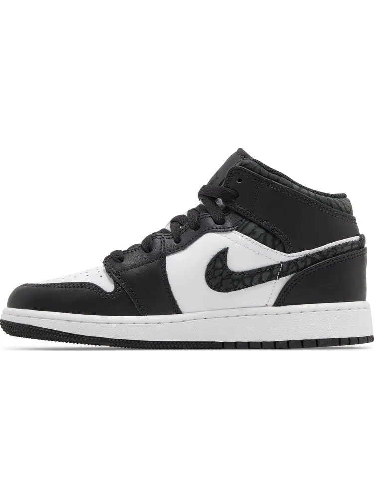 Кроссовки Air Jordan 1 Mid SE GS 'Panda Elephant' — изображение 3 из 4, черный