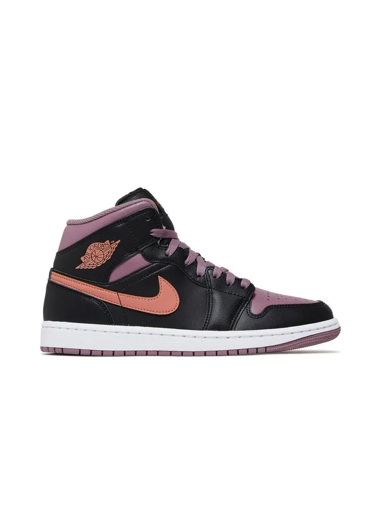 Кроссовки Air Jordan Air Jordan 1 Mid SE 'Black Sky J Mauve' — изображение 2 из 9, черный/оранжевый//белый