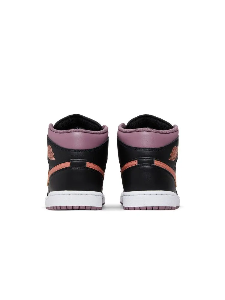 Кроссовки Air Jordan Air Jordan 1 Mid SE 'Black Sky J Mauve' — изображение 7 из 9, черный/оранжевый//белый