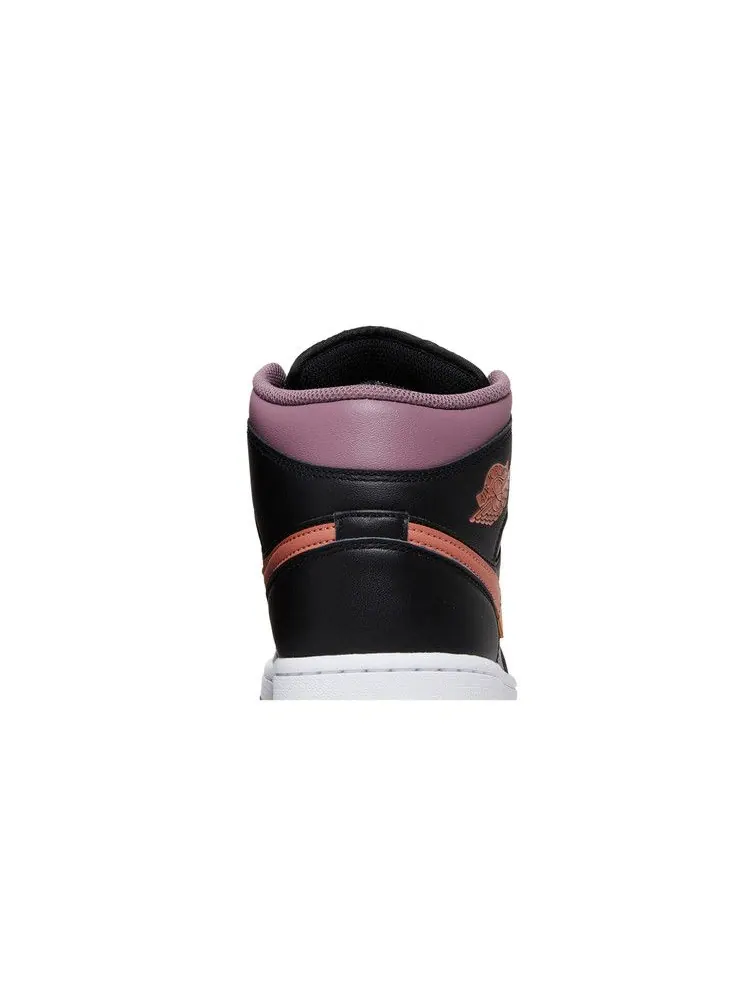 Кроссовки Air Jordan Air Jordan 1 Mid SE 'Black Sky J Mauve' — изображение 8 из 9, черный/оранжевый//белый