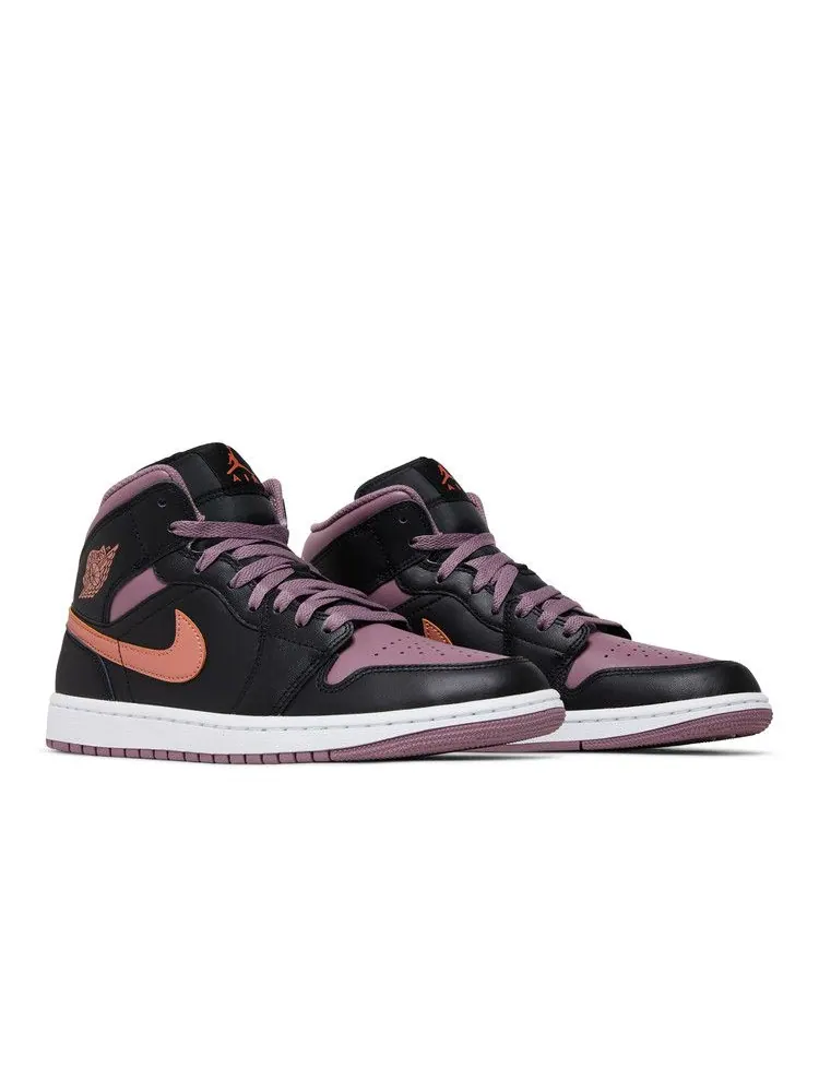 Кроссовки Air Jordan Air Jordan 1 Mid SE 'Black Sky J Mauve' — изображение 9 из 9, черный/оранжевый//белый