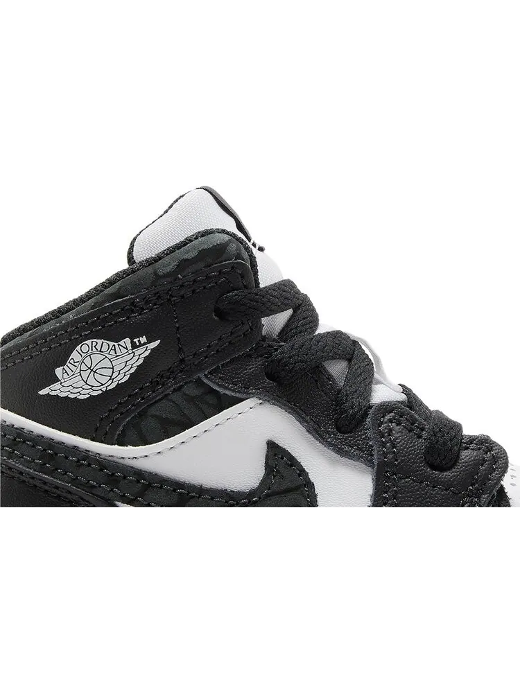 Кроссовки Air Jordan 1 Mid SE TD 'Panda Elephant' — изображение 2 из 4, черный