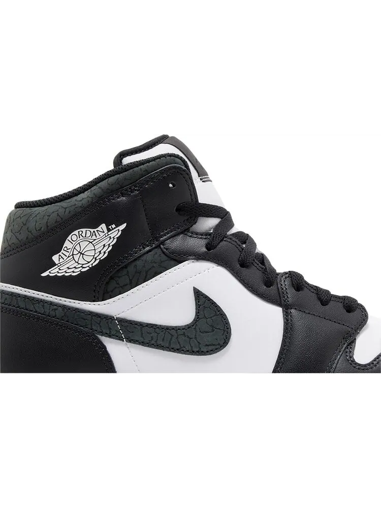 Кроссовки Air Jordan 1 Mid SE 'Panda Elephant' — изображение 2 из 4, черный
