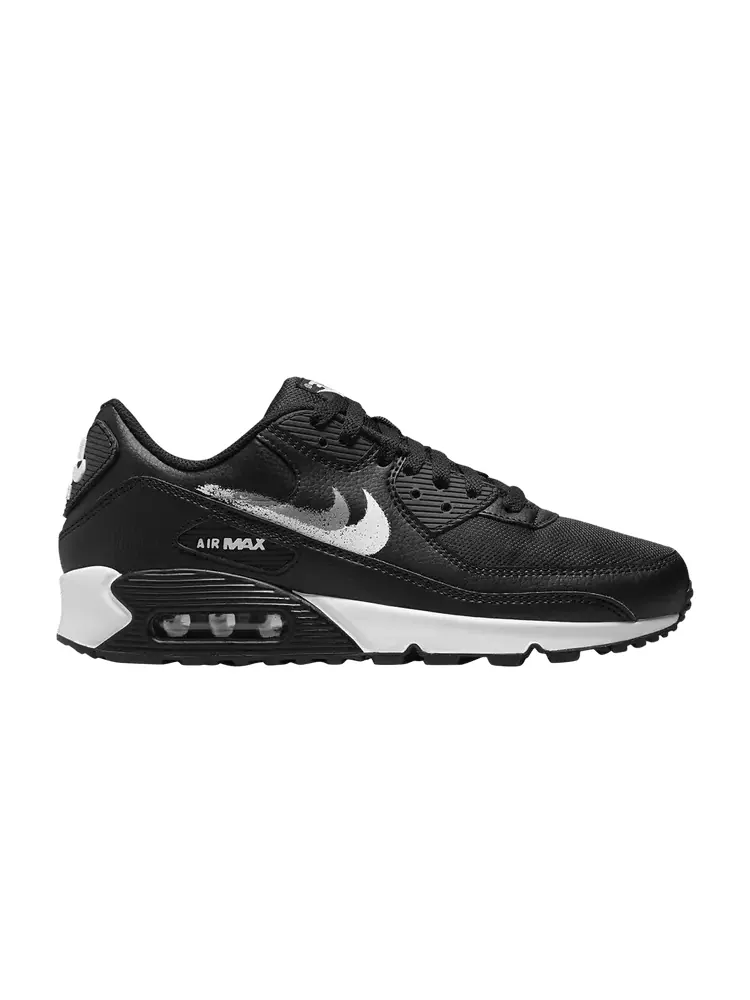 Кроссовки Nike Air Max 90 'Spray Paint Swoosh' — изображение 1 из 1, черный/серый/белый