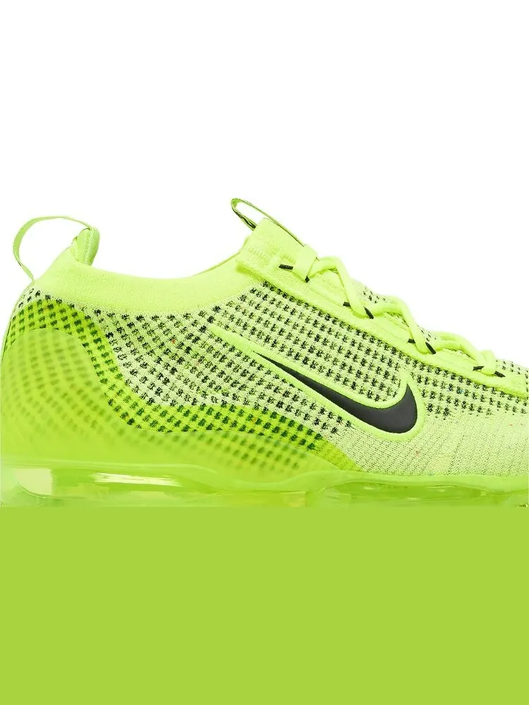 Кроссовки Air VaporMax 2021 Flyknit Next Nature 'Volt Black' — изображение 2 из 4, зеленый
