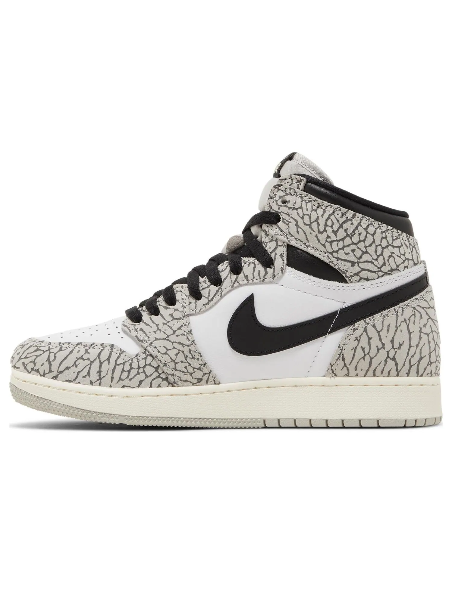 Кроссовки Nike Air Jordan 1 Retro High OG GS 'White Cement' — изображение 3 из 8, серый