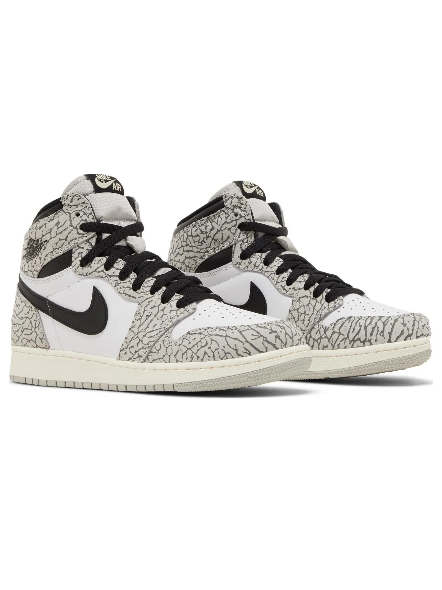 Кроссовки Nike Air Jordan 1 Retro High OG GS 'White Cement' — изображение 8 из 8, серый