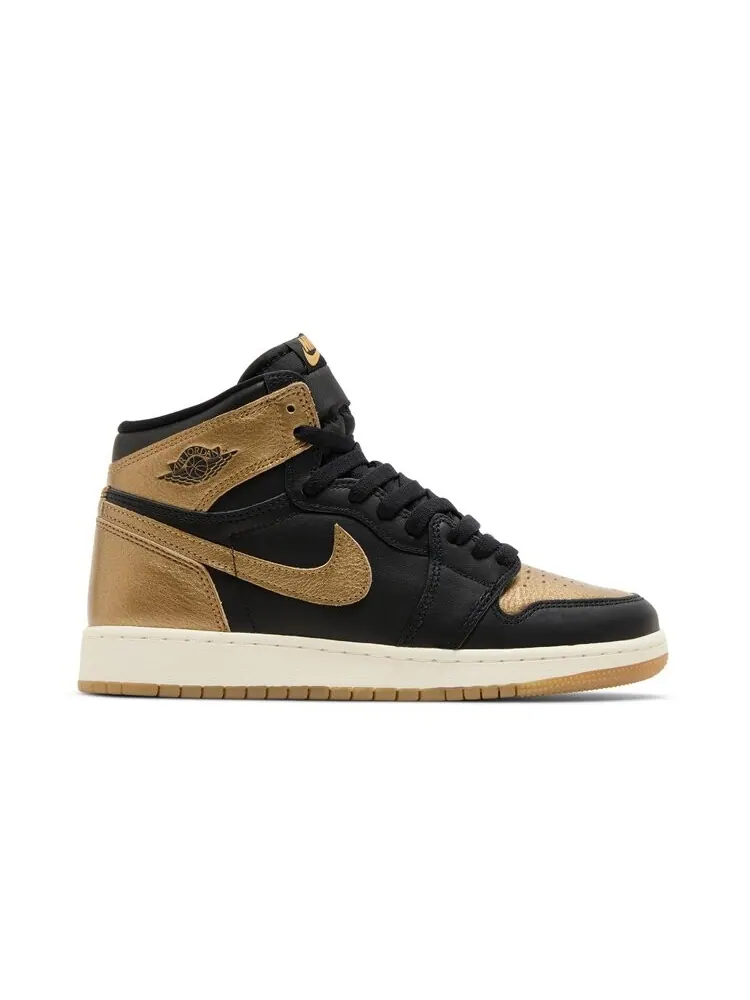Кроссовки Air Jordan 1 Retro High OG GS — изображение 1 из 4, черный золотистый