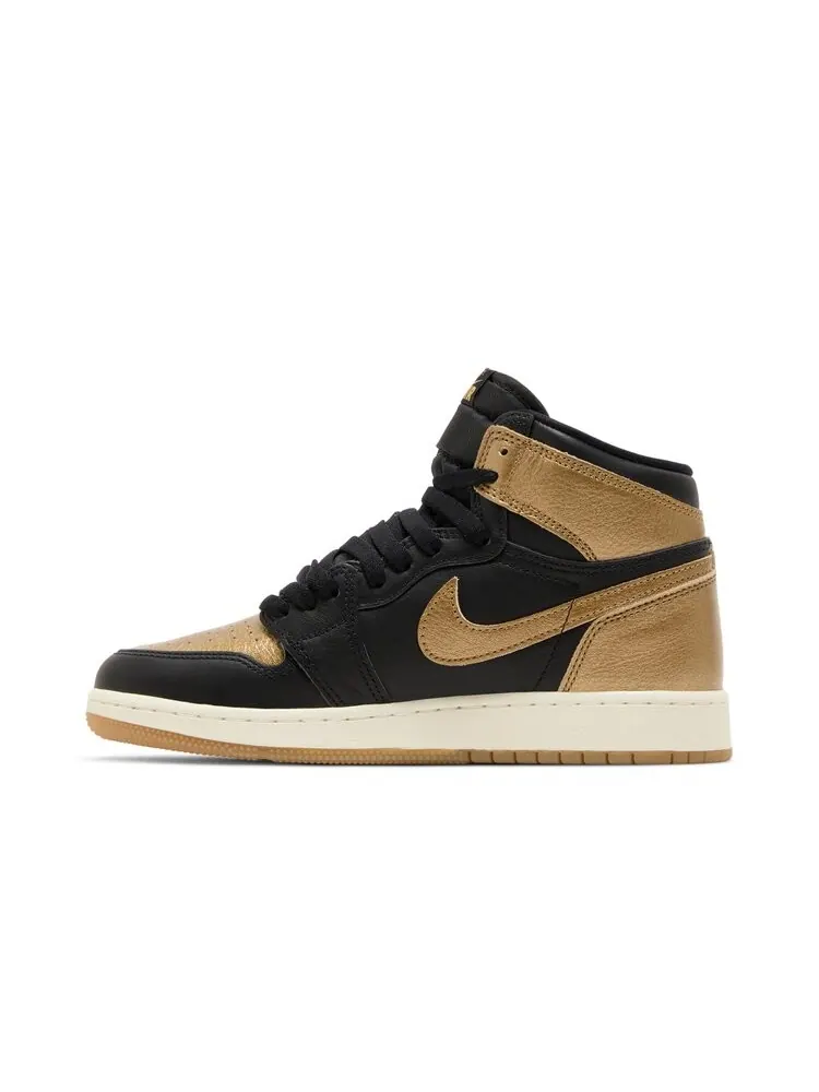 Кроссовки Air Jordan 1 Retro High OG GS — изображение 3 из 4, черный золотистый