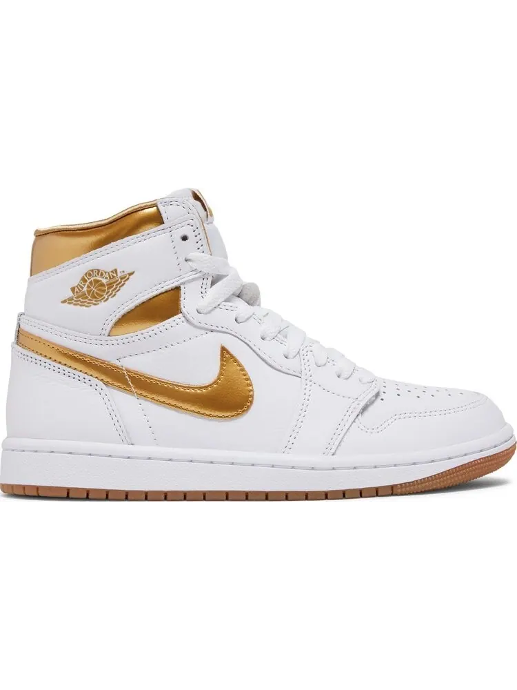 Кроссовки Wmns Air Jordan 1 Retro High OG 'Metallic Gold' — изображение 1 из 4, белый
