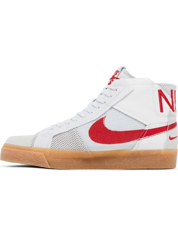 Кроссовки Zoom Blazer Mid Premium SB 'Deconstructed - Platinum University Red Gum' — изображение 3 из 4, серый