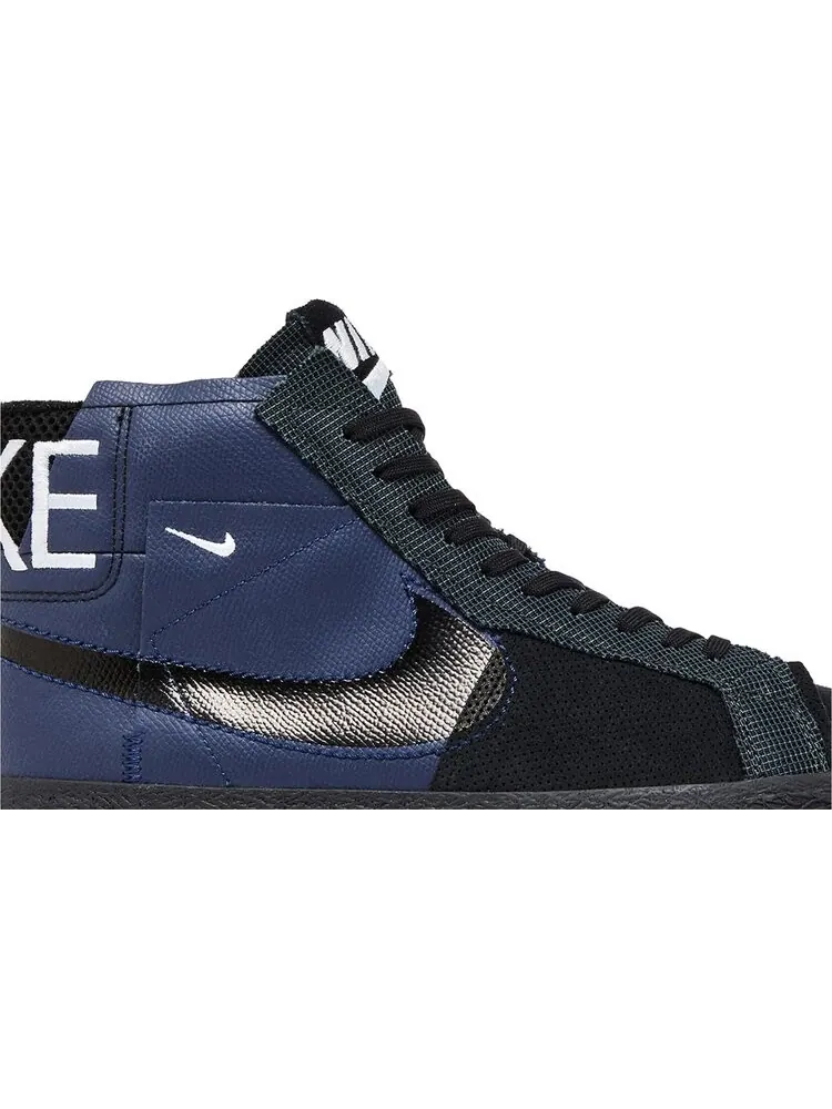 Кроссовки Zoom Blazer Mid Premium SB 'Deconstructed - Midnight Navy Black' — изображение 2 из 4, синий