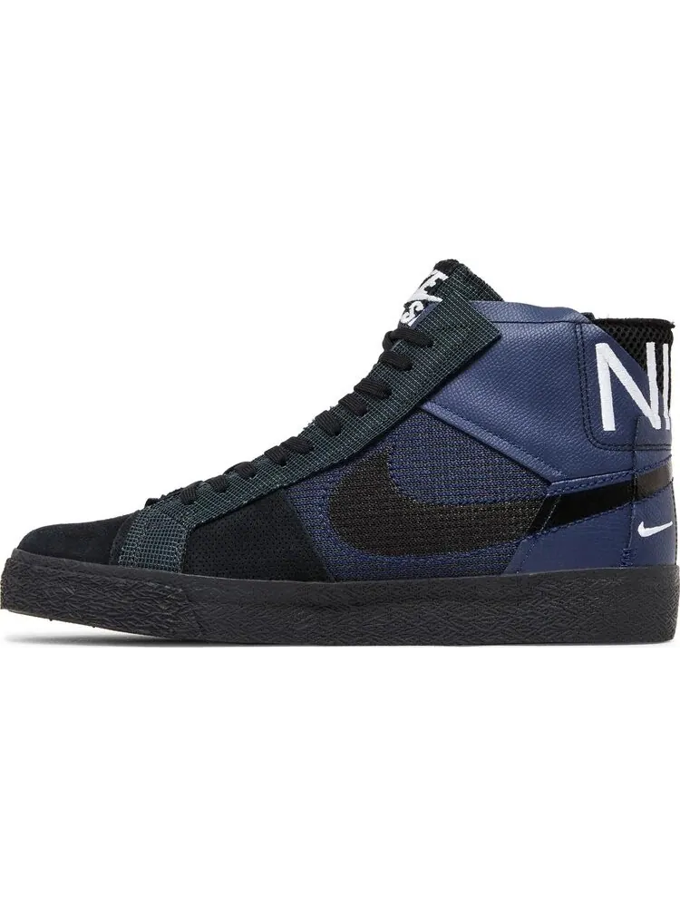 Кроссовки Zoom Blazer Mid Premium SB 'Deconstructed - Midnight Navy Black' — изображение 3 из 4, синий