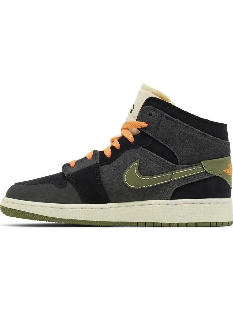 Кроссовки Air Jordan 1 Mid SE Craft GS 'Anthracite Light Olive' — изображение 3 из 4, зеленый