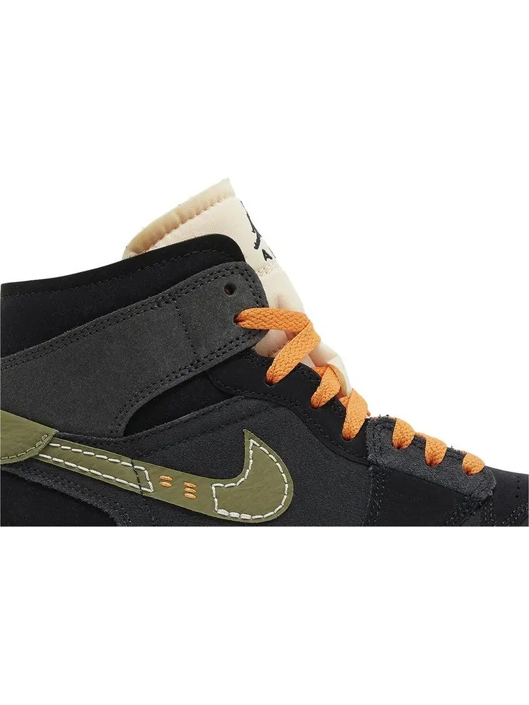 Кроссовки Air Jordan 1 Mid SE Craft 'Anthracite Light Olive' — изображение 2 из 4, черный