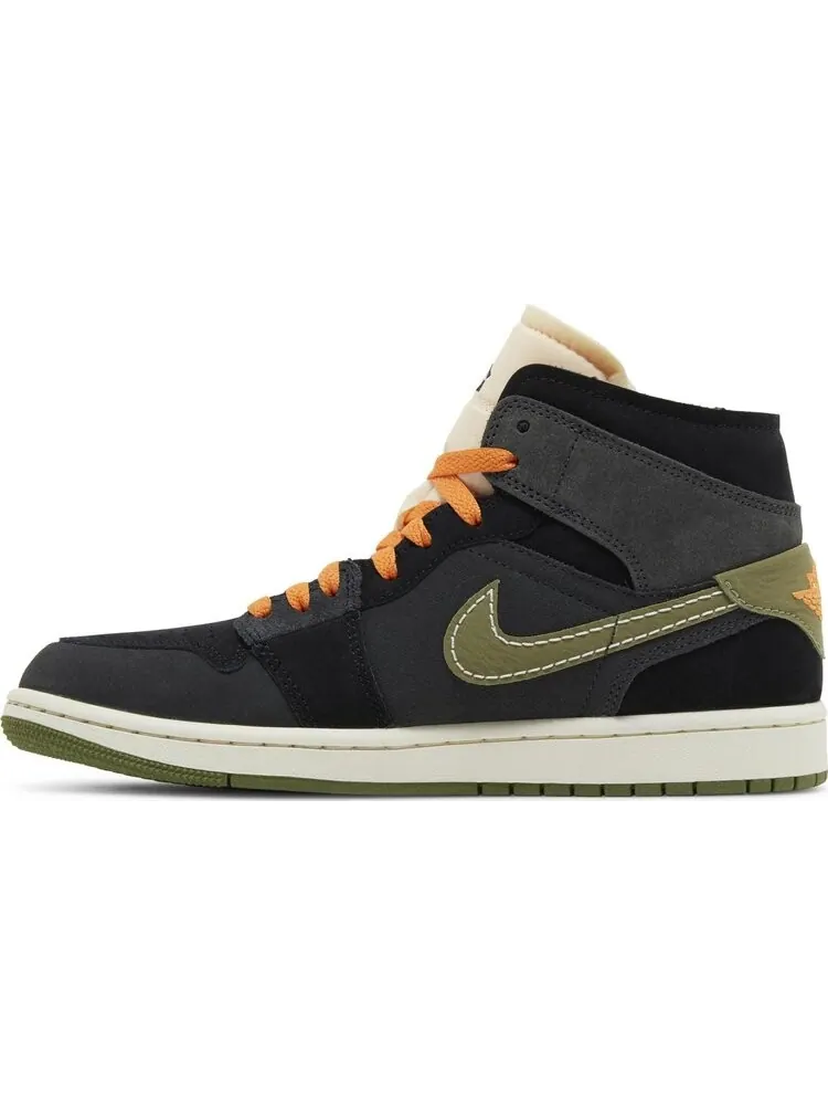 Кроссовки Air Jordan 1 Mid SE Craft 'Anthracite Light Olive' — изображение 3 из 4, черный