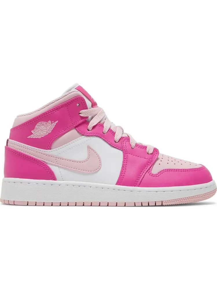 Кроссовки Air Jordan 1 Mid GS 'Fierce Pink' — изображение 1 из 4, розовый