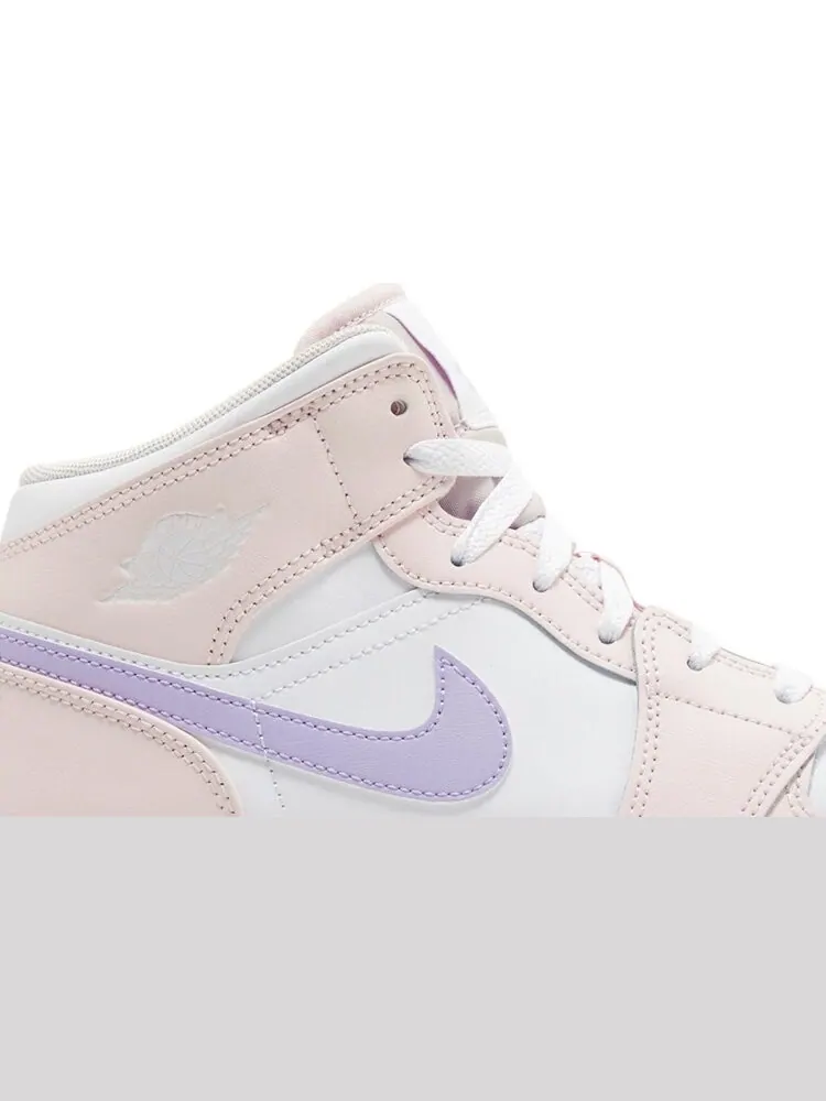 Кроссовки Air Jordan 1 Mid GS 'Pink Wash' — изображение 2 из 4, розовый