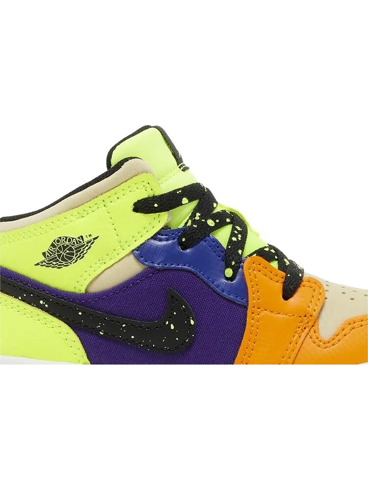 Кроссовки Air Jordan 1 Mid SE TD 'Volt Vivid Orange' — изображение 2 из 4, мульти