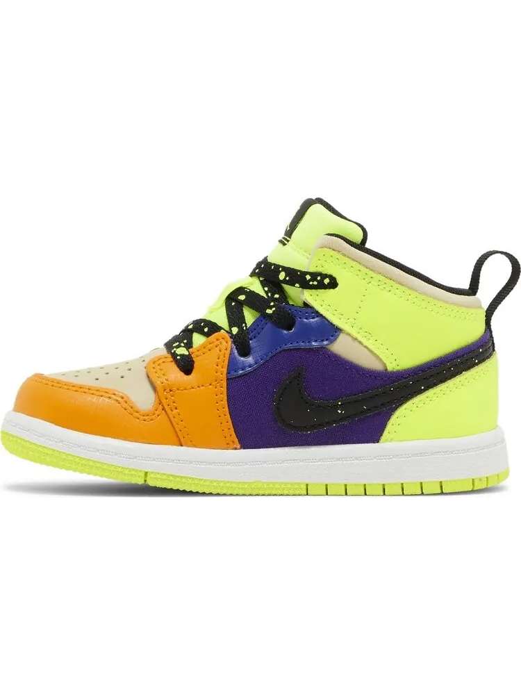Кроссовки Air Jordan 1 Mid SE TD 'Volt Vivid Orange' — изображение 3 из 4, мульти