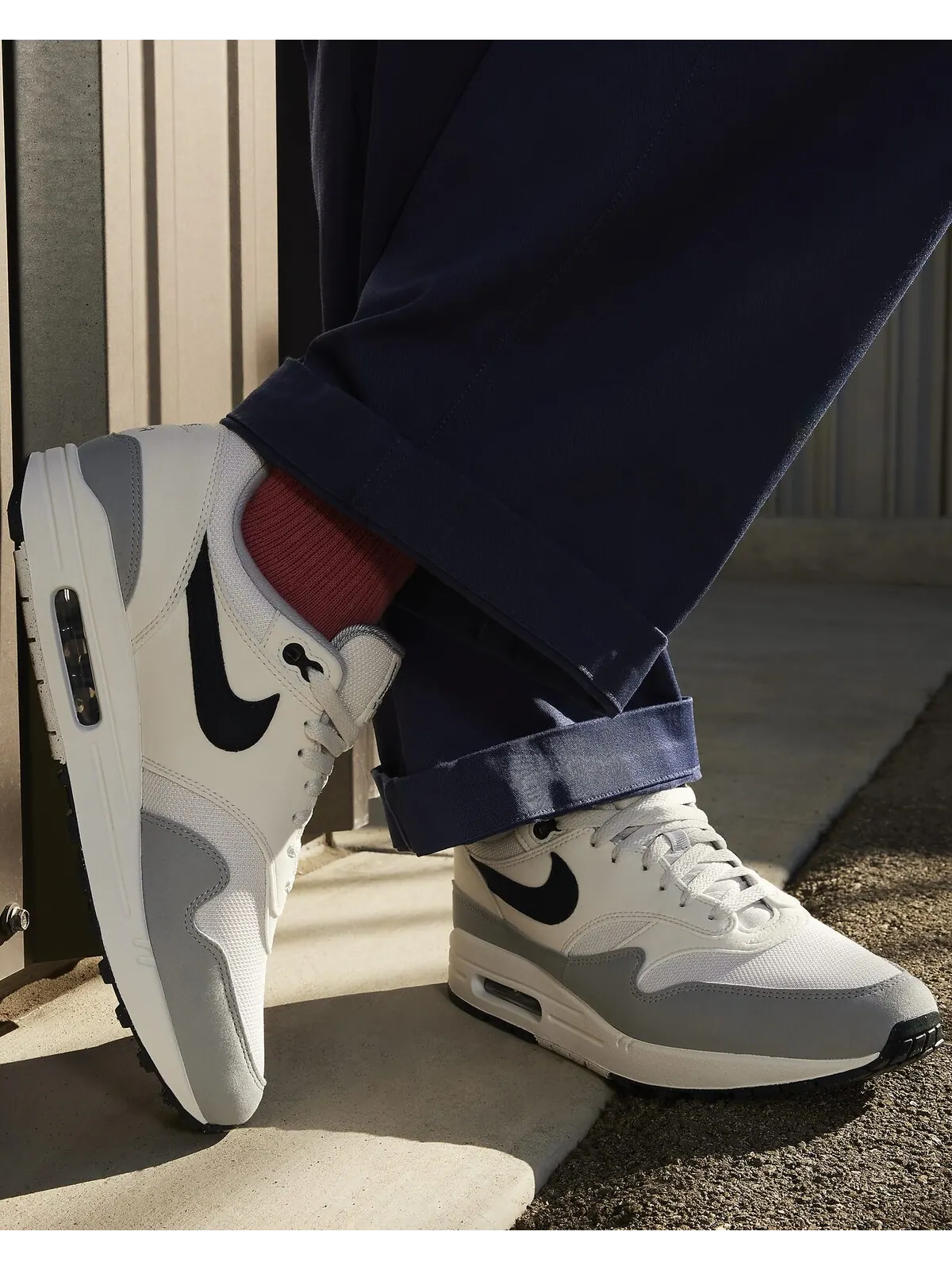 Кроссовки Nike Air Max 1 — изображение 2 из 6, белый/серый