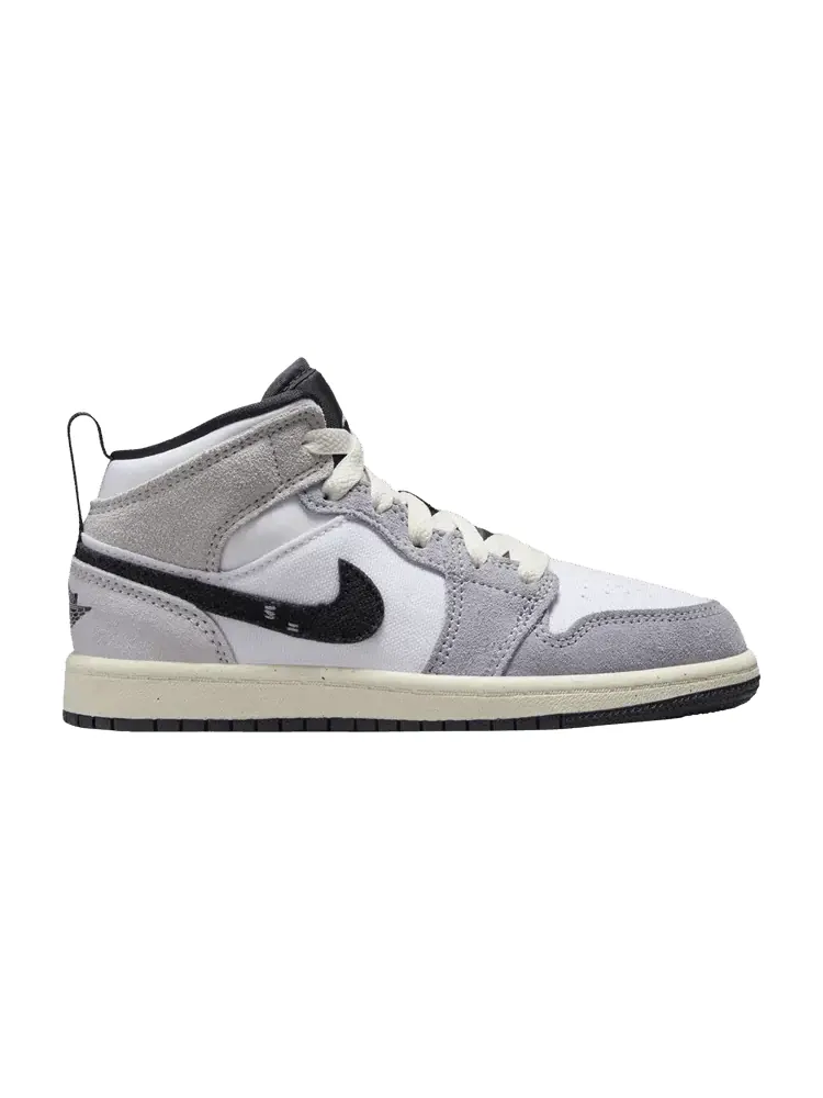 Кроссовки Air Jordan Air Jordan 1 Mid SE Craft PS 'Inside Out - Cement Grey' — изображение 1 из 1, серый/черный/белый/серый