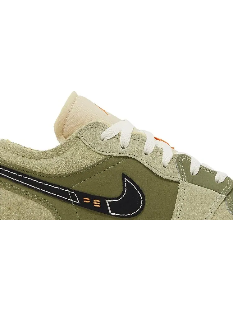 Кроссовки Air Jordan 1 Low SE Craft GS 'Sky J Light Olive' — изображение 2 из 4, зеленый