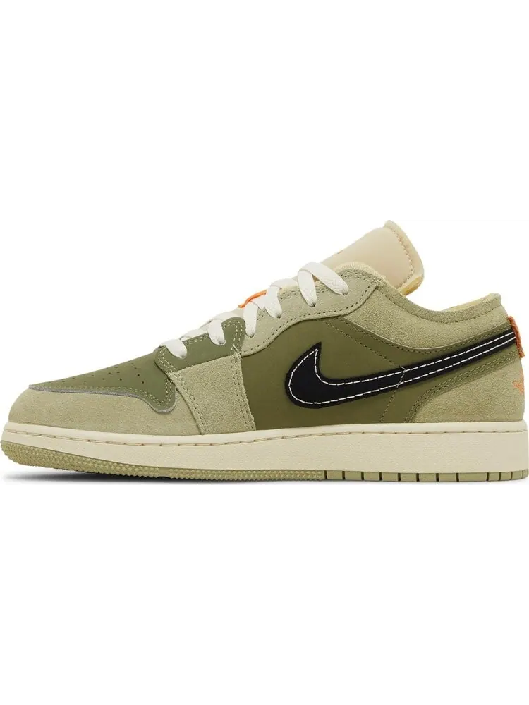 Кроссовки Air Jordan 1 Low SE Craft GS 'Sky J Light Olive' — изображение 3 из 4, зеленый