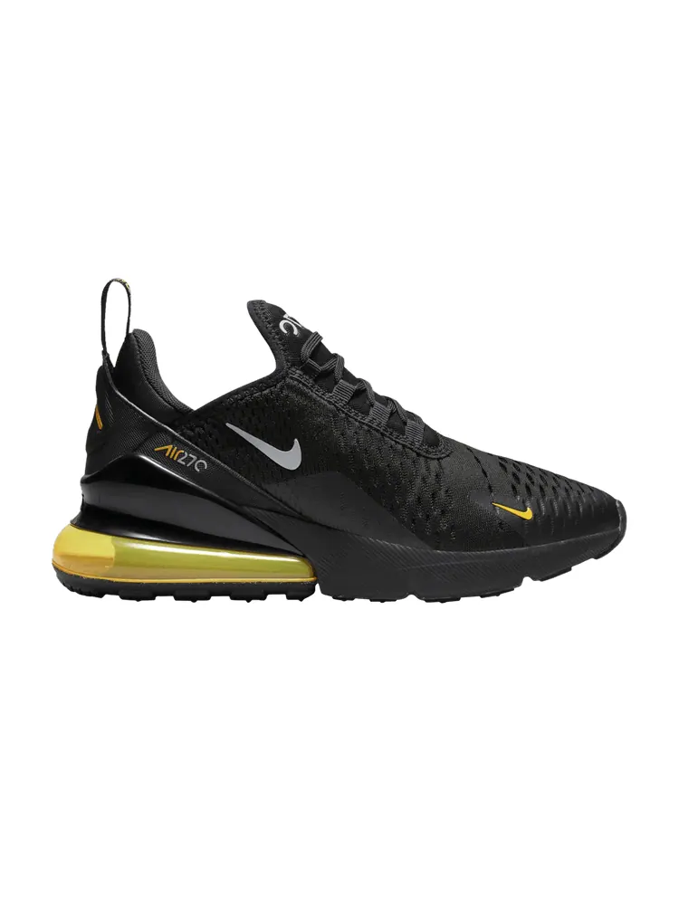 Кроссовки Nike Air Max 270 GS 'Black University Gold' — изображение 1 из 1, черный/серый/золотистый
