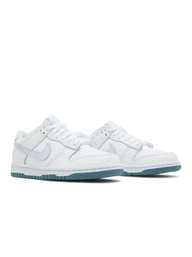 Кроссовки Nike Dunk Low GS 'White Grey Teal' — изображение 9 из 9, белый/белый/серый