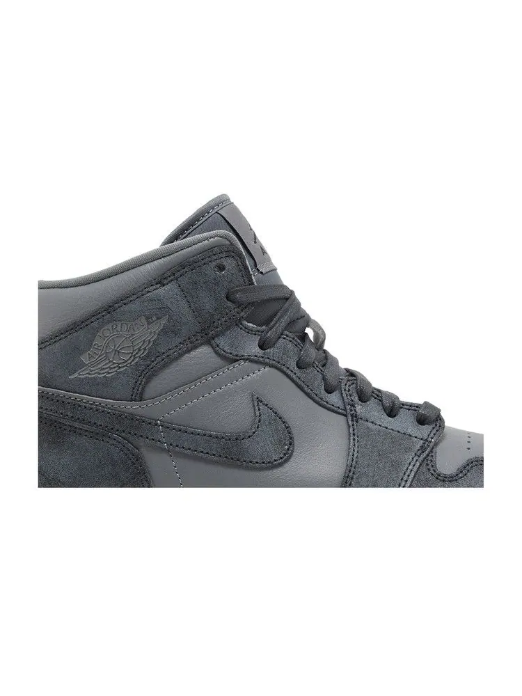 Кроссовки Air Jordan Wmns Air Jordan 1 Mid 'Distressed Smoke Grey' — изображение 3 из 9, серый/черный
