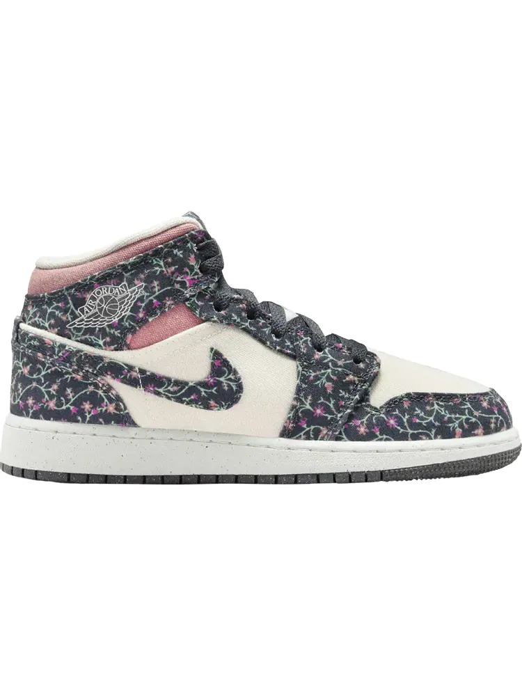 Кроссовки Air Jordan 1 Mid SE GS 'Floral' — изображение 1 из 1, черный