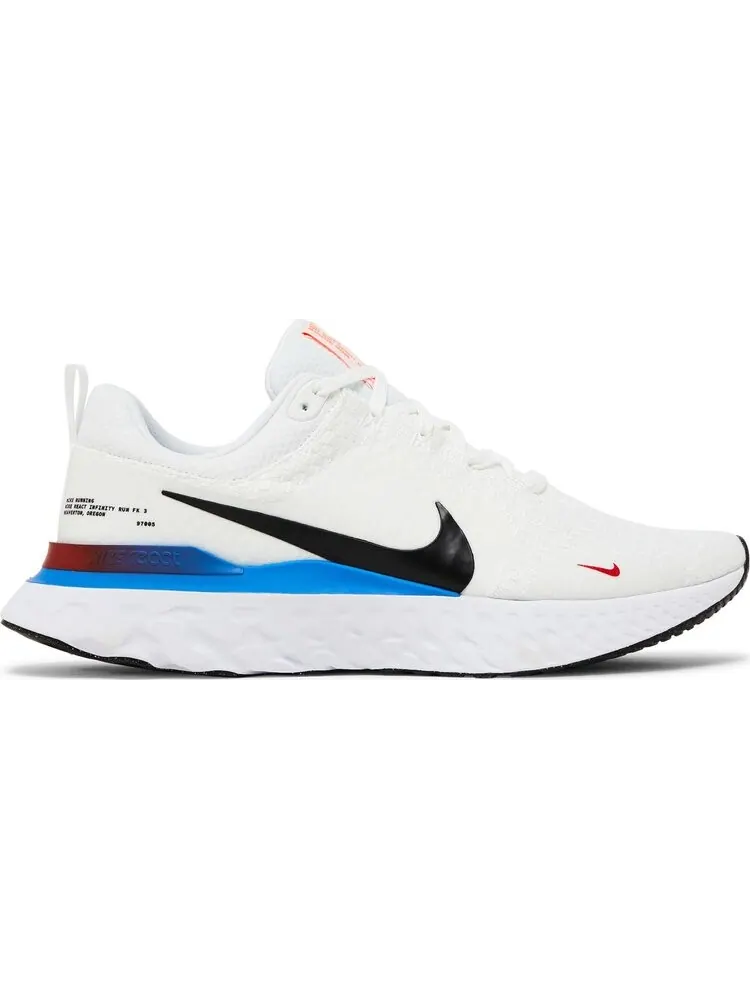 Кроссовки React Infinity Run Flyknit 3 'White Photo Blue Red' — изображение 1 из 4, белый