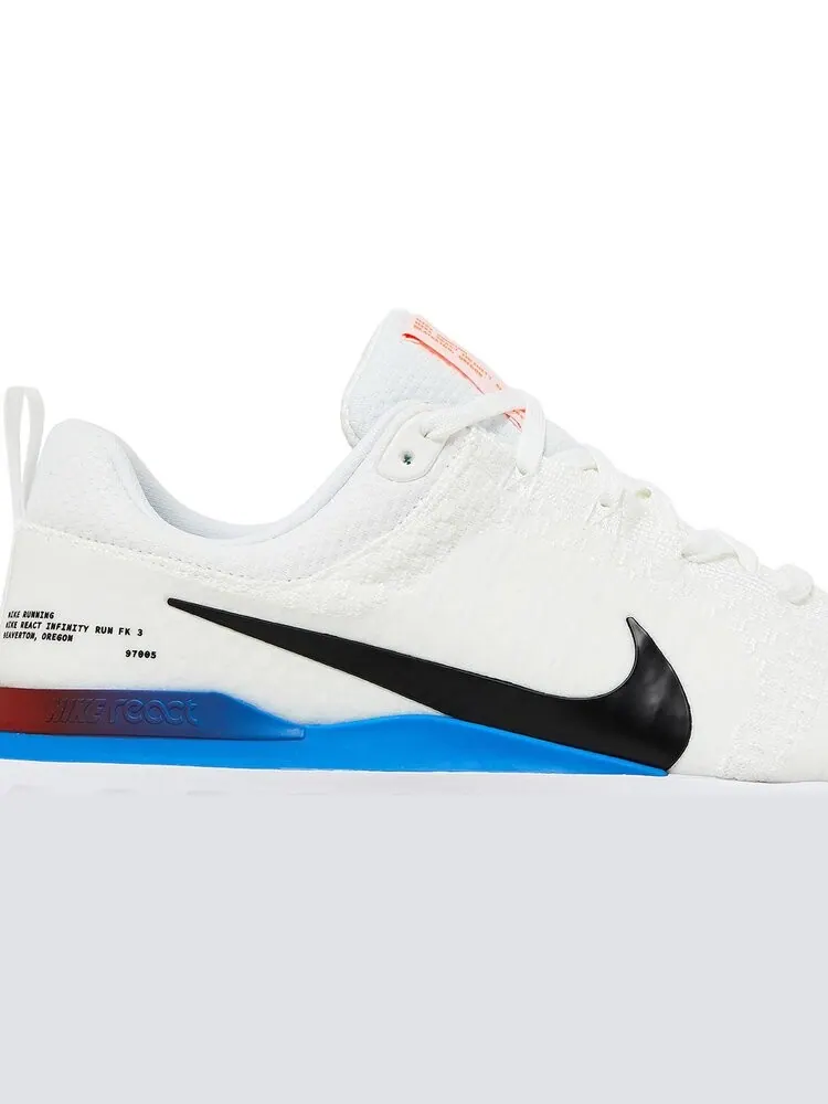 Кроссовки React Infinity Run Flyknit 3 'White Photo Blue Red' — изображение 2 из 4, белый