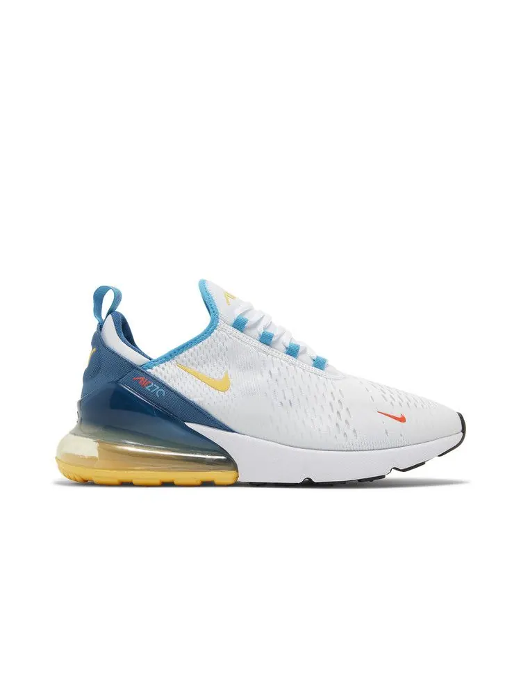 Кроссовки Nike Air Max 270 'White Industrial Blue Citron' — изображение 2 из 9, белый/синий/синий