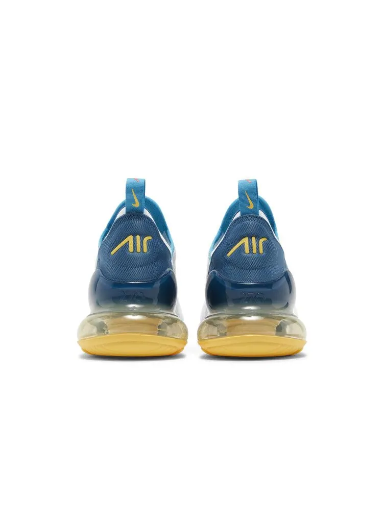 Кроссовки Nike Air Max 270 'White Industrial Blue Citron' — изображение 7 из 9, белый/синий/синий