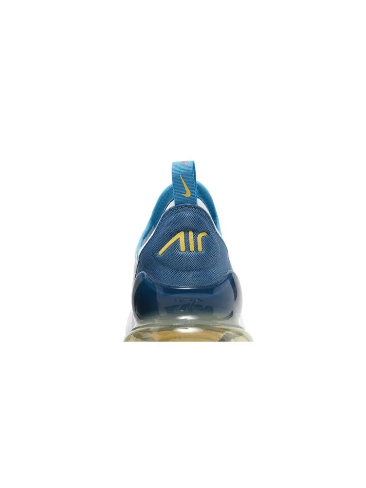 Кроссовки Nike Air Max 270 'White Industrial Blue Citron' — изображение 8 из 9, белый/синий/синий