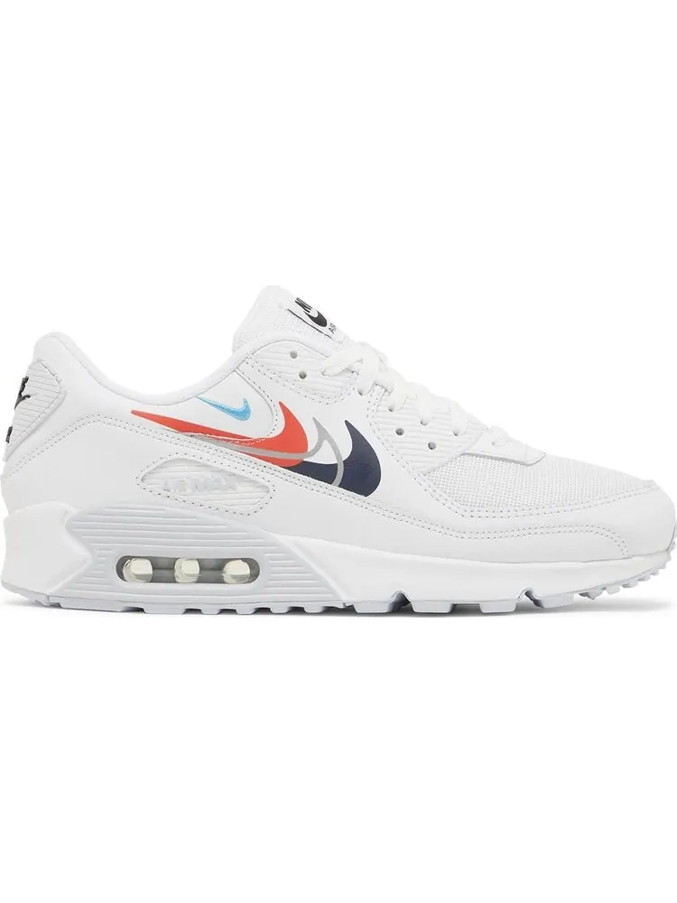 Кроссовки Air Max 90 'Multi Swoosh - White Bright Crimson' — изображение 1 из 4, белый
