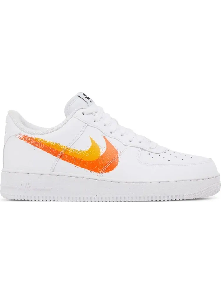 Кроссовки Air Force 1 '07 'Spray Paint Swoosh - Safety Orange' — изображение 1 из 4, белый
