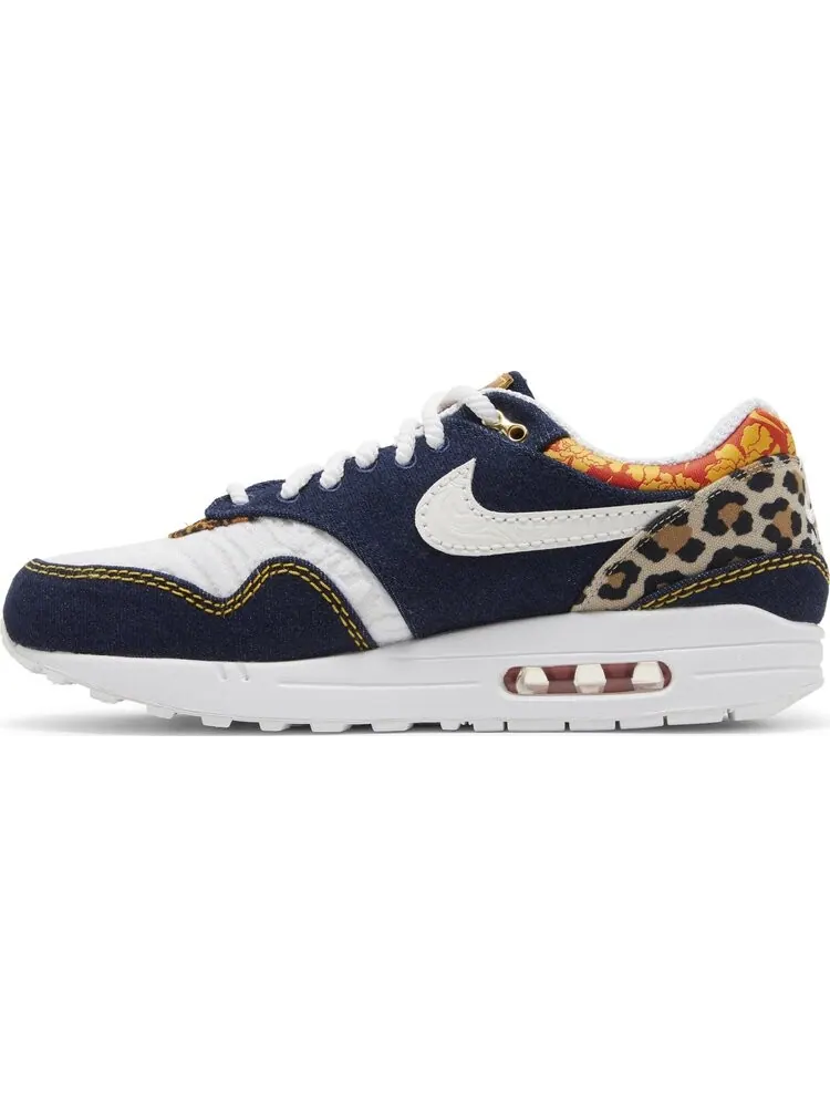 Кроссовки Air Max 1 Premium 'Denim Leopard' — изображение 3 из 4, синий