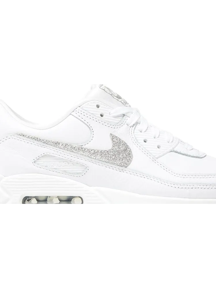 Кроссовки Wmns Air Max 90 SE 'Silver Glitter Swoosh' — изображение 2 из 4, белый