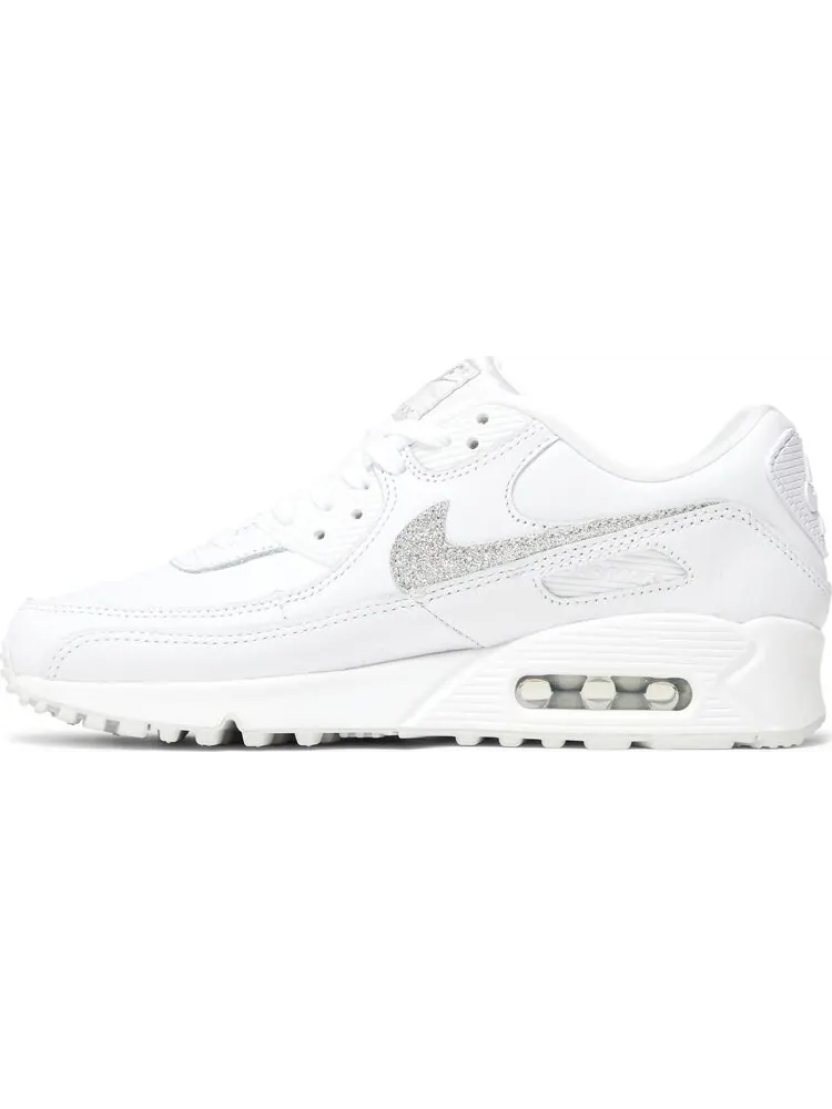 Кроссовки Wmns Air Max 90 SE 'Silver Glitter Swoosh' — изображение 3 из 4, белый