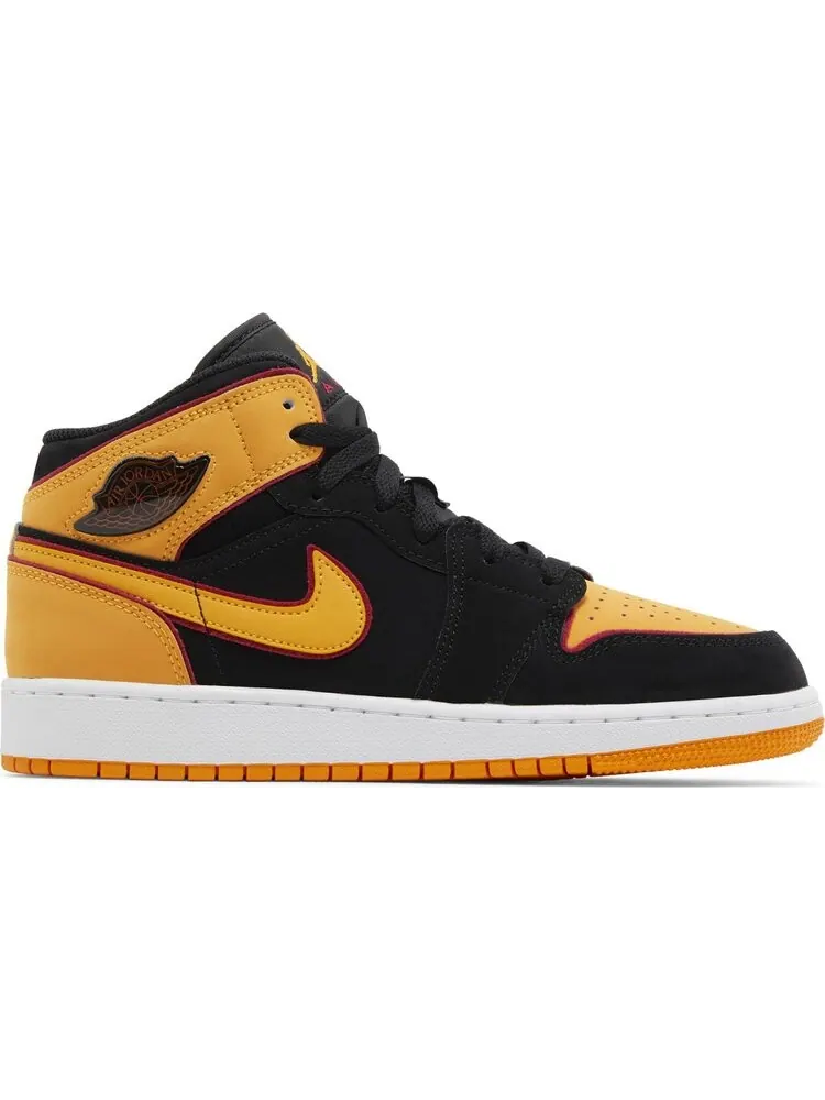 Кроссовки Air Jordan 1 Mid SE GS 'Vivid Orange' — изображение 1 из 4, черный