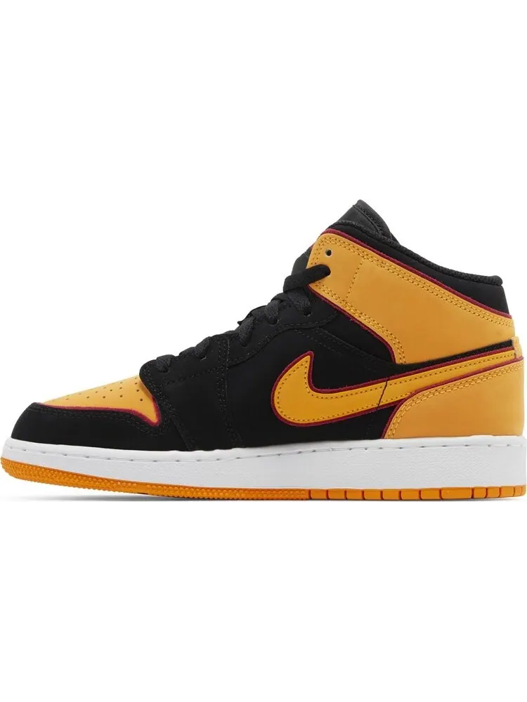 Кроссовки Air Jordan 1 Mid SE GS 'Vivid Orange' — изображение 3 из 4, черный