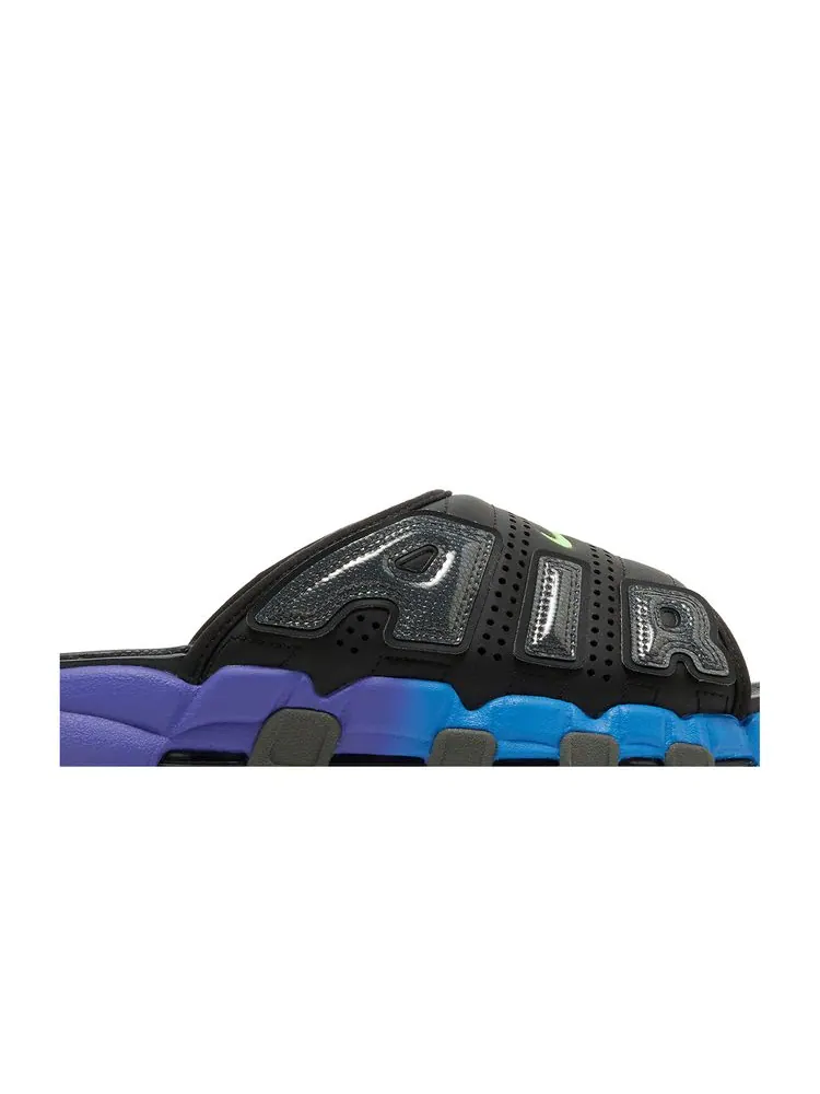 Шлепанцы Air More Uptempo Slide 'Black Blue Purple Gradient' — изображение 2 из 8, черный синий фиолетовый