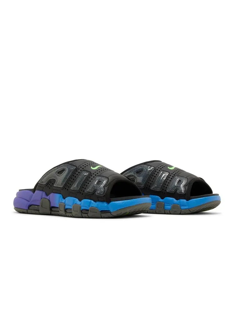 Шлепанцы Air More Uptempo Slide 'Black Blue Purple Gradient' — изображение 8 из 8, черный синий фиолетовый